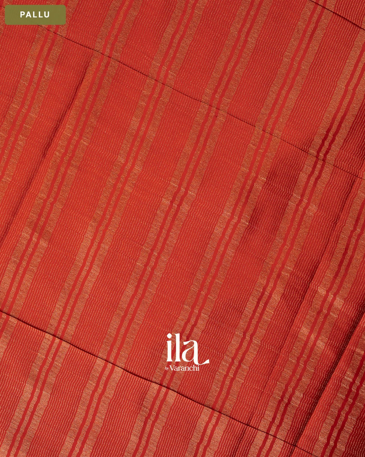 Bright Orange Semi Mysore Crepe Saree — Pallu
