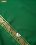 Bottle Green Semi Mysore Crepe Saree — Blouse