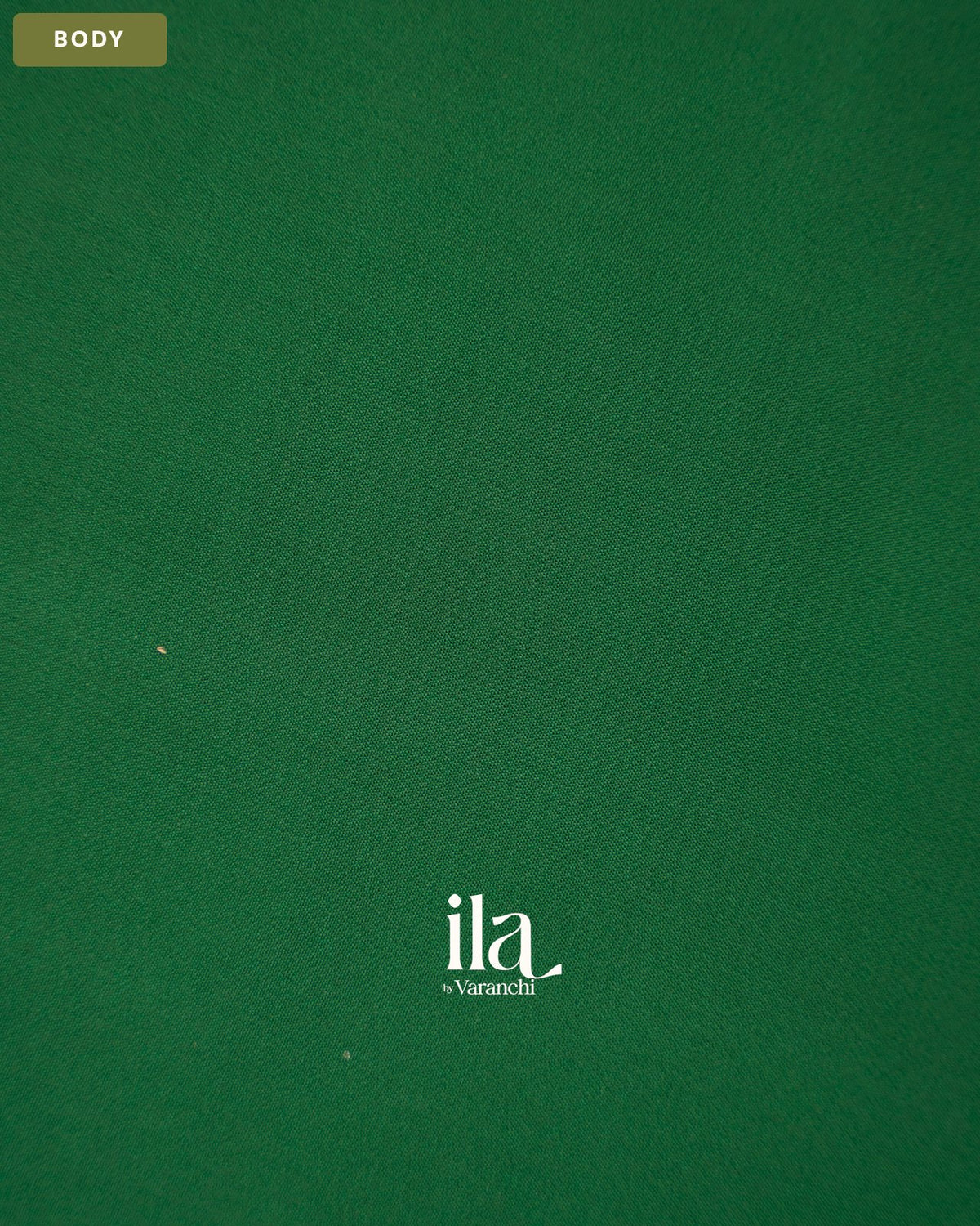 Bottle Green Semi Mysore Crepe Saree — Body