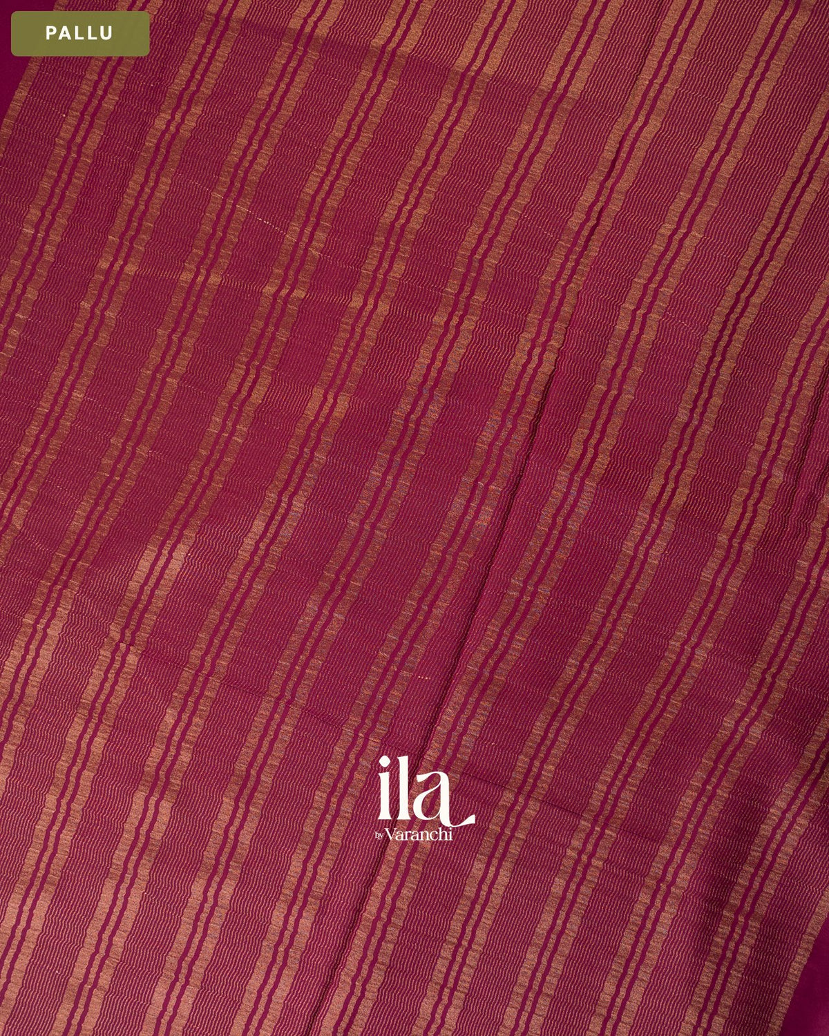 Muted Wine Semi Mysore Crepe Saree — Pallu