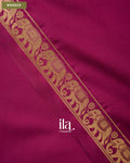 Muted Wine Semi Mysore Crepe Saree — Border