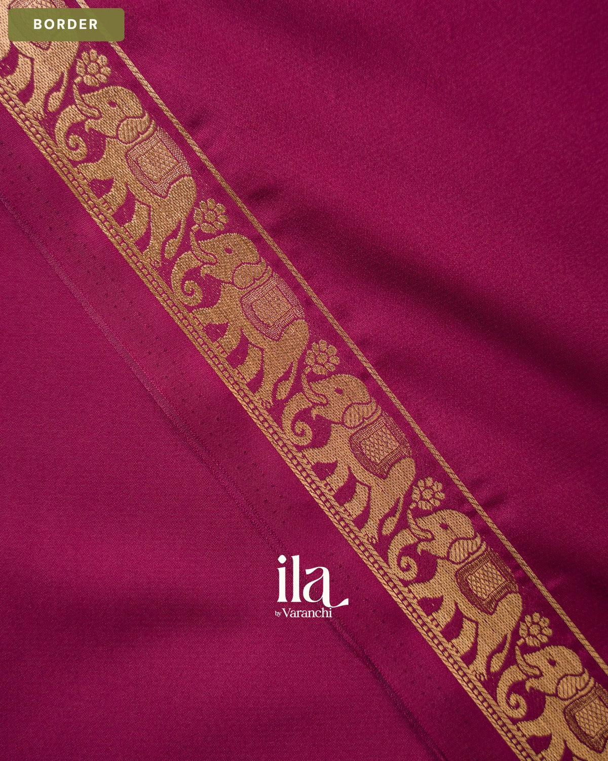 Muted Wine Semi Mysore Crepe Saree — Border