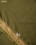 Mehandi Green Semi Mysore Crepe Saree — Blouse