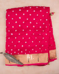 Deep Pink Bandhani Semi Silk Saree — Full Saree