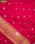 Deep Pink Bandhani Semi Silk Saree — Blouse