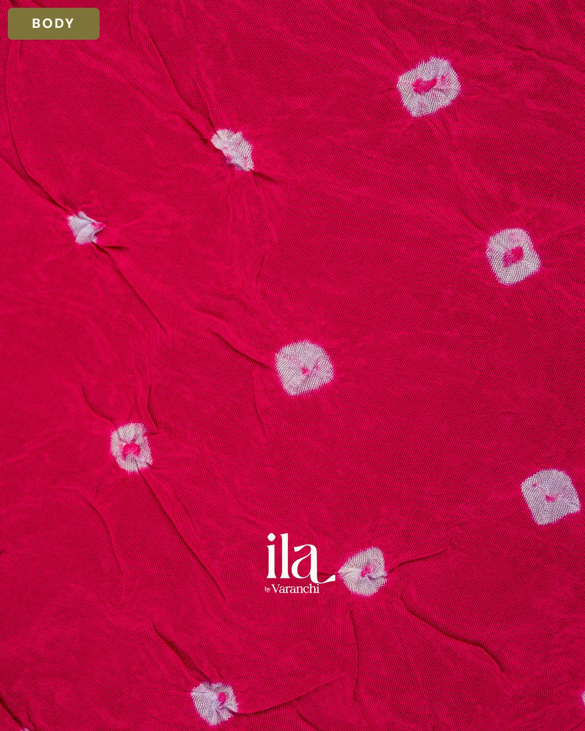 Deep Pink Bandhani Semi Silk Saree — Body