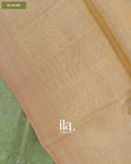 Sage Green Striped Semi Mangalgiri Saree — Blouse