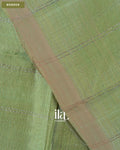 Sage Green Striped Semi Mangalgiri Saree — Border