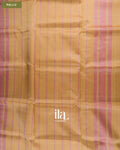 Rose Pink Striped Semi Mangalgiri Saree — Pallu