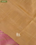 Rose Pink Striped Semi Mangalgiri Saree — Blouse