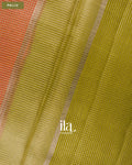 Peach Checkered Chanderi Silk Cotton Saree — Pallu