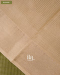 Olive Green Checkered Chanderi Silk Cotton Saree — Blouse