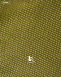 Olive Green Checkered Chanderi Silk Cotton Saree — Body