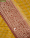 OliveYellow Checkered Chanderi Silk Cotton Saree — Border