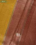 OliveYellow Checkered Chanderi Silk Cotton Saree — Pallu