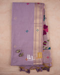 Lavender with Paithani Pallu Semi Cotton Saree — Full Saree
