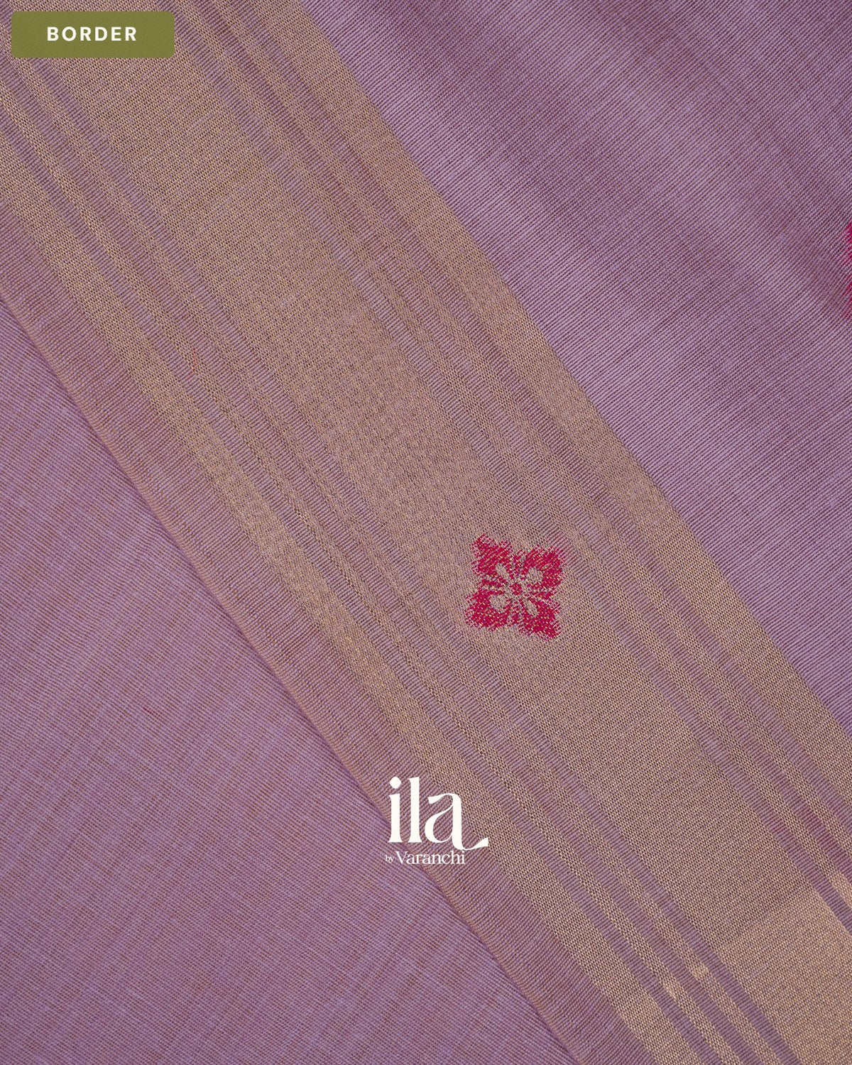 Lavender with Paithani Pallu Semi Cotton Saree — Border