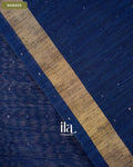 Navy Blue Jamdani Sequin with Paithani Pallu Semi Matka Saree — Border