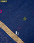 Navy Blue Jamdani Sequin with Paithani Pallu Semi Matka Saree — Blouse