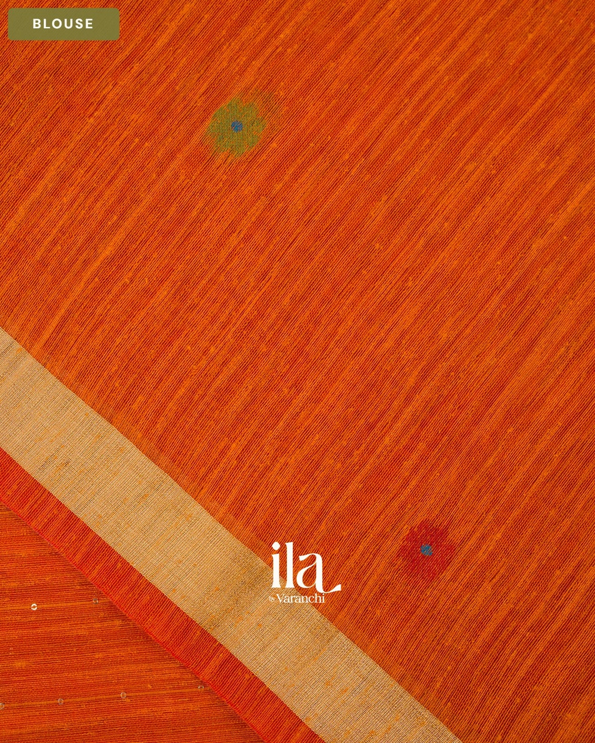 Rust Orange Sequin with Paithani Pallu Semi Matka Saree — Blouse