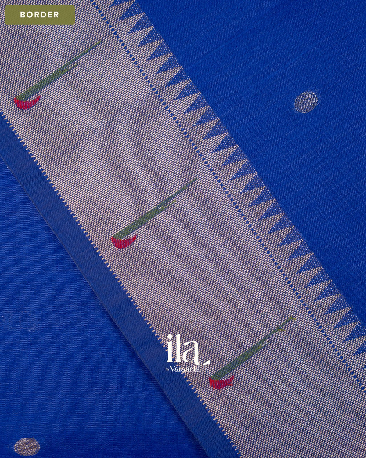 Sapphire Blue Paithani Semi Silk Saree — Border