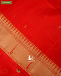Tomato Red with Paithani Pallu Semi Silk Saree — Blouse