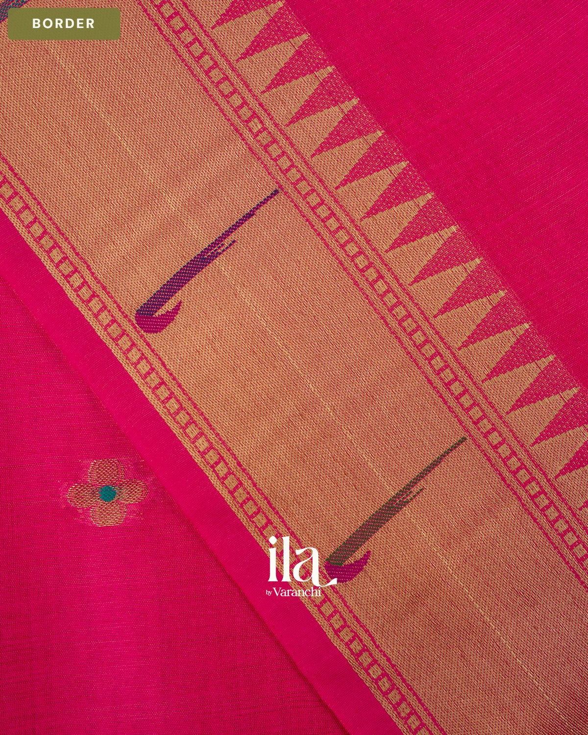 Magenta with Paithani Pallu Semi Silk Saree — Border