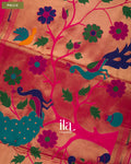 Magenta with Paithani Pallu Semi Silk Saree — Pallu