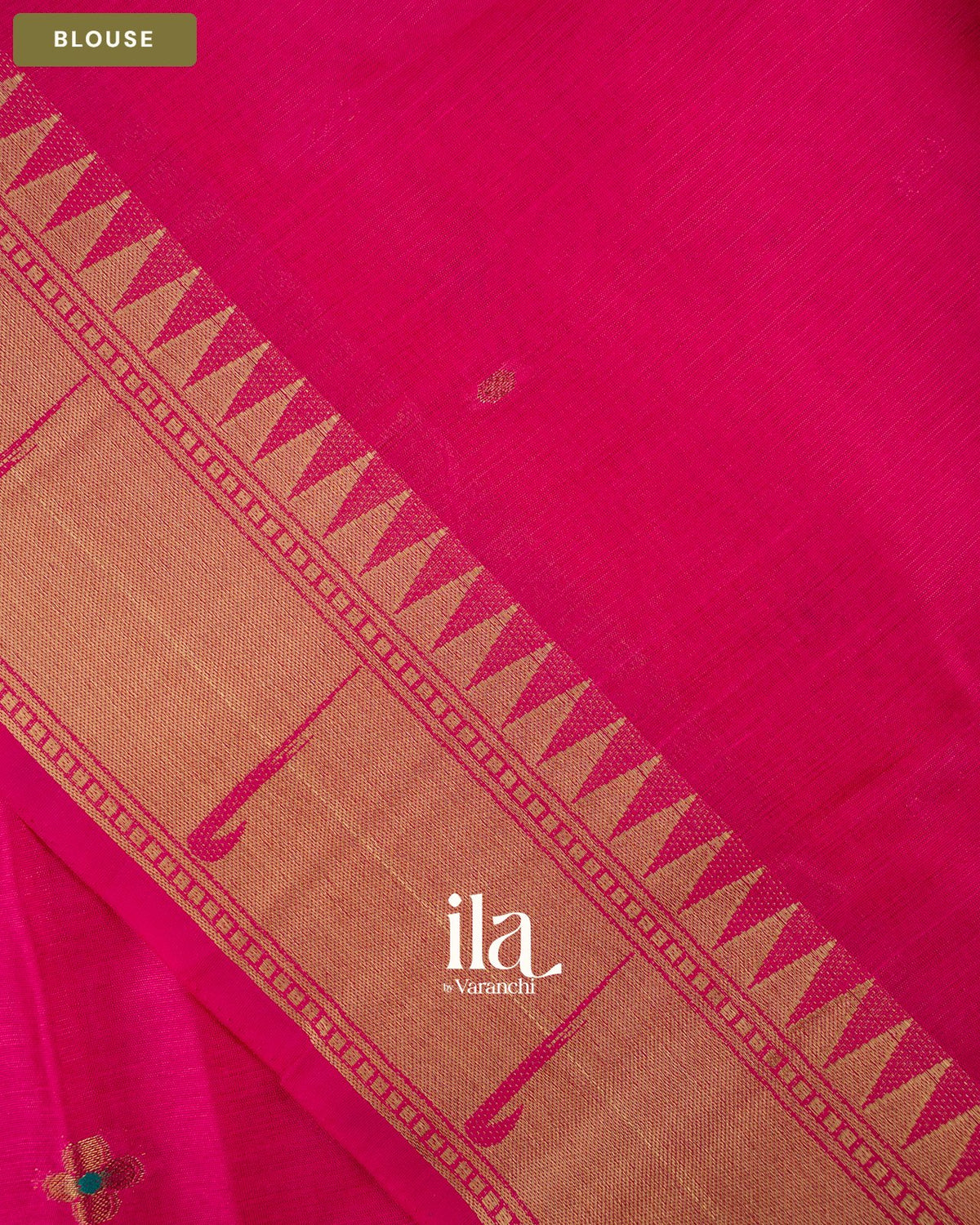 Magenta with Paithani Pallu Semi Silk Saree — Blouse