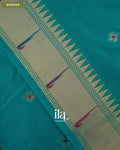 Teal Blue with Paithani Pallu Semi Silk Saree — Border