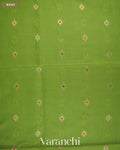 Parrot Green Paithani Semi Silk Saree — Body