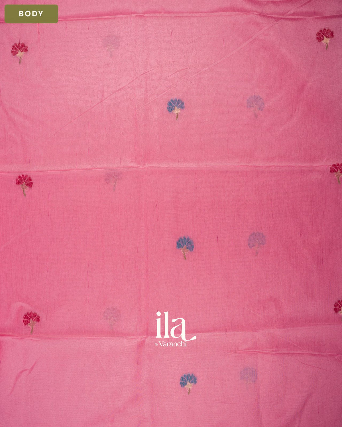 Rose Pink with Paithani Pallu Semi Silk Saree — Body