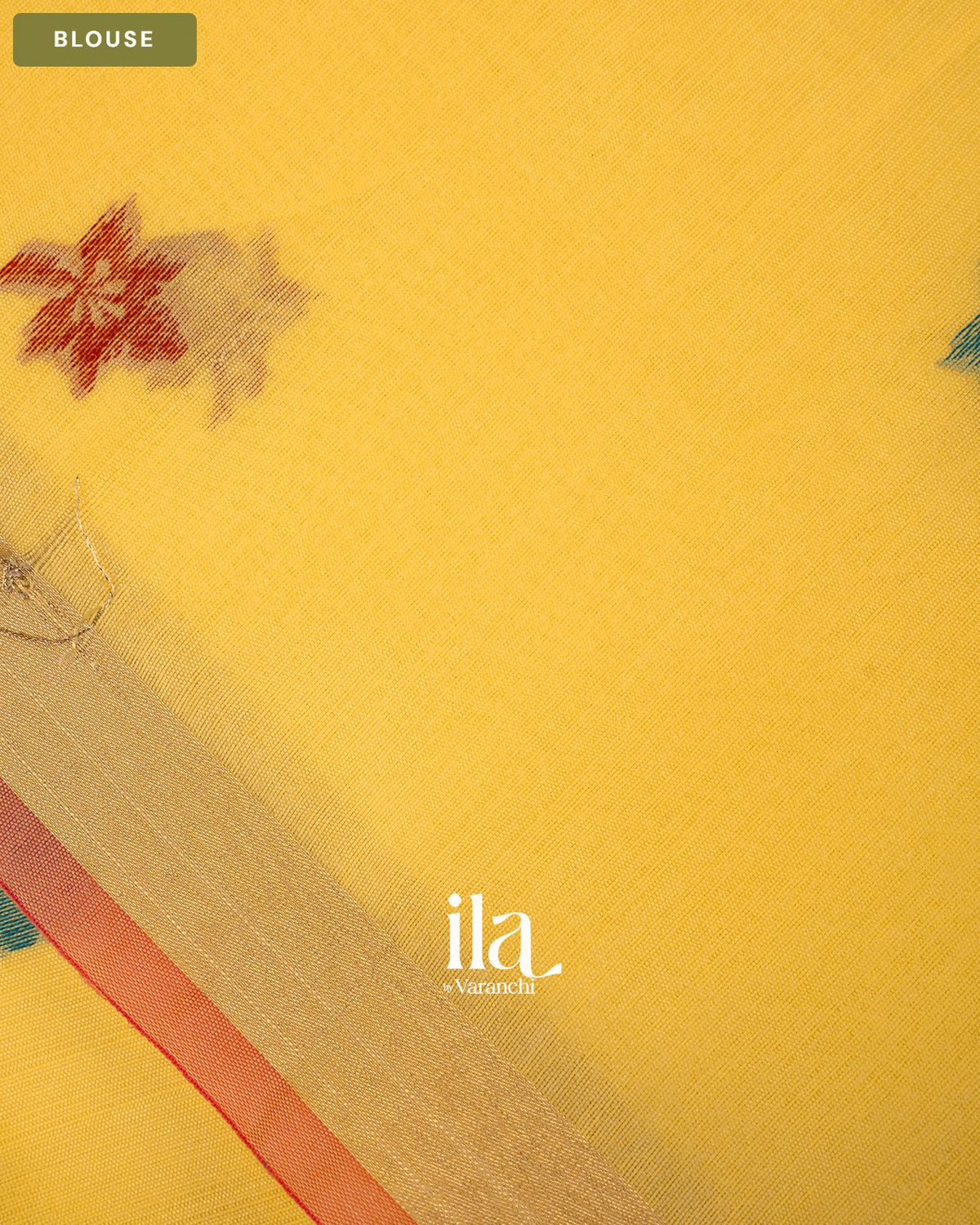 Pale Yellow Paithani Semi Silk Saree — Blouse