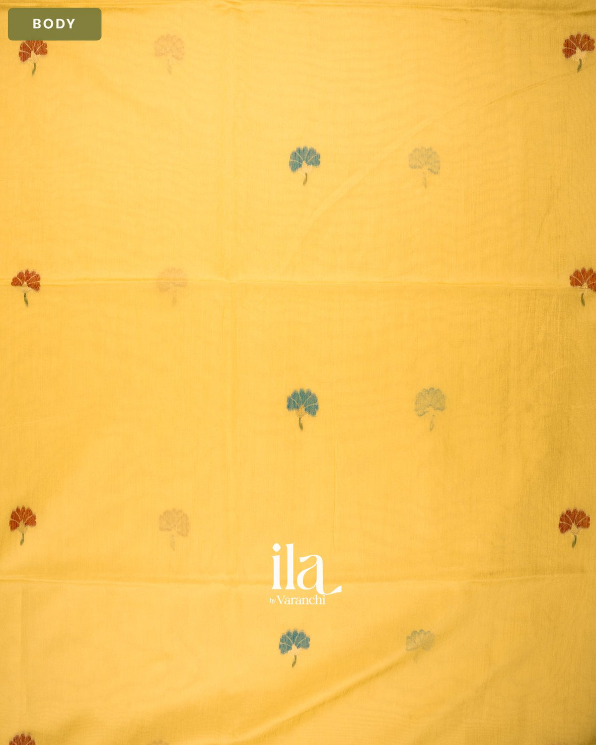 Pale Yellow Paithani Semi Silk Saree — Body