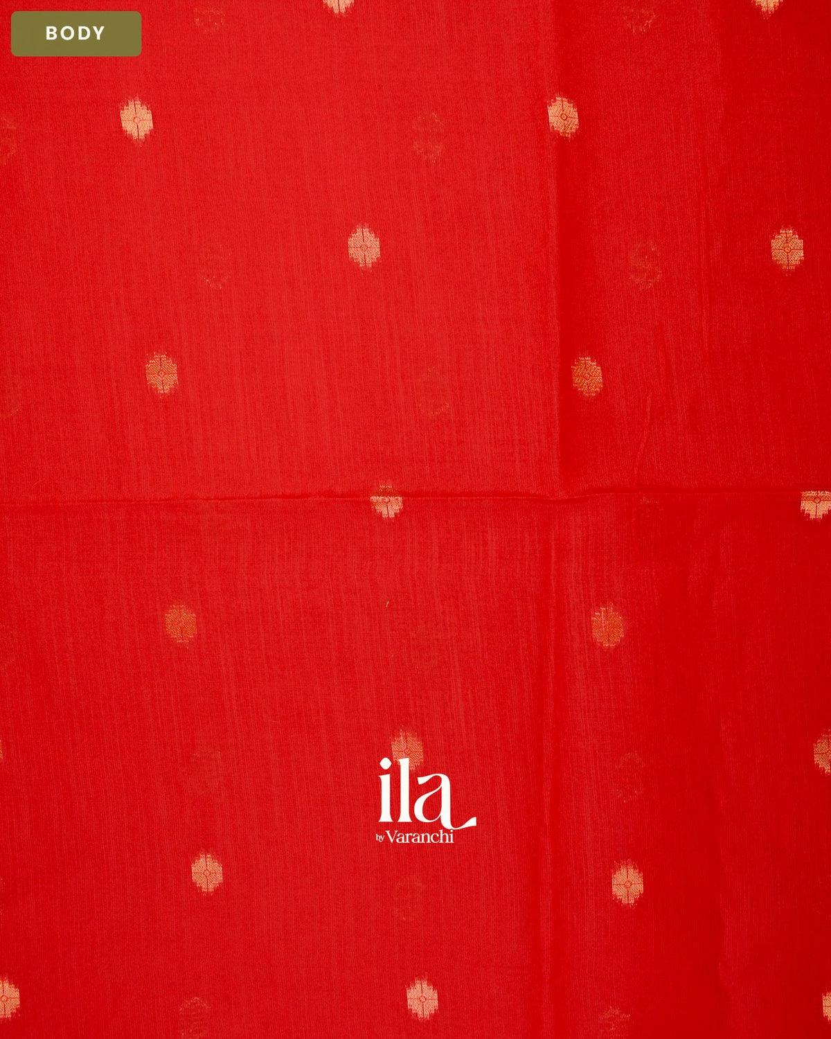 Tomato Red with Paithani Pallu Semi Silk Saree — Body
