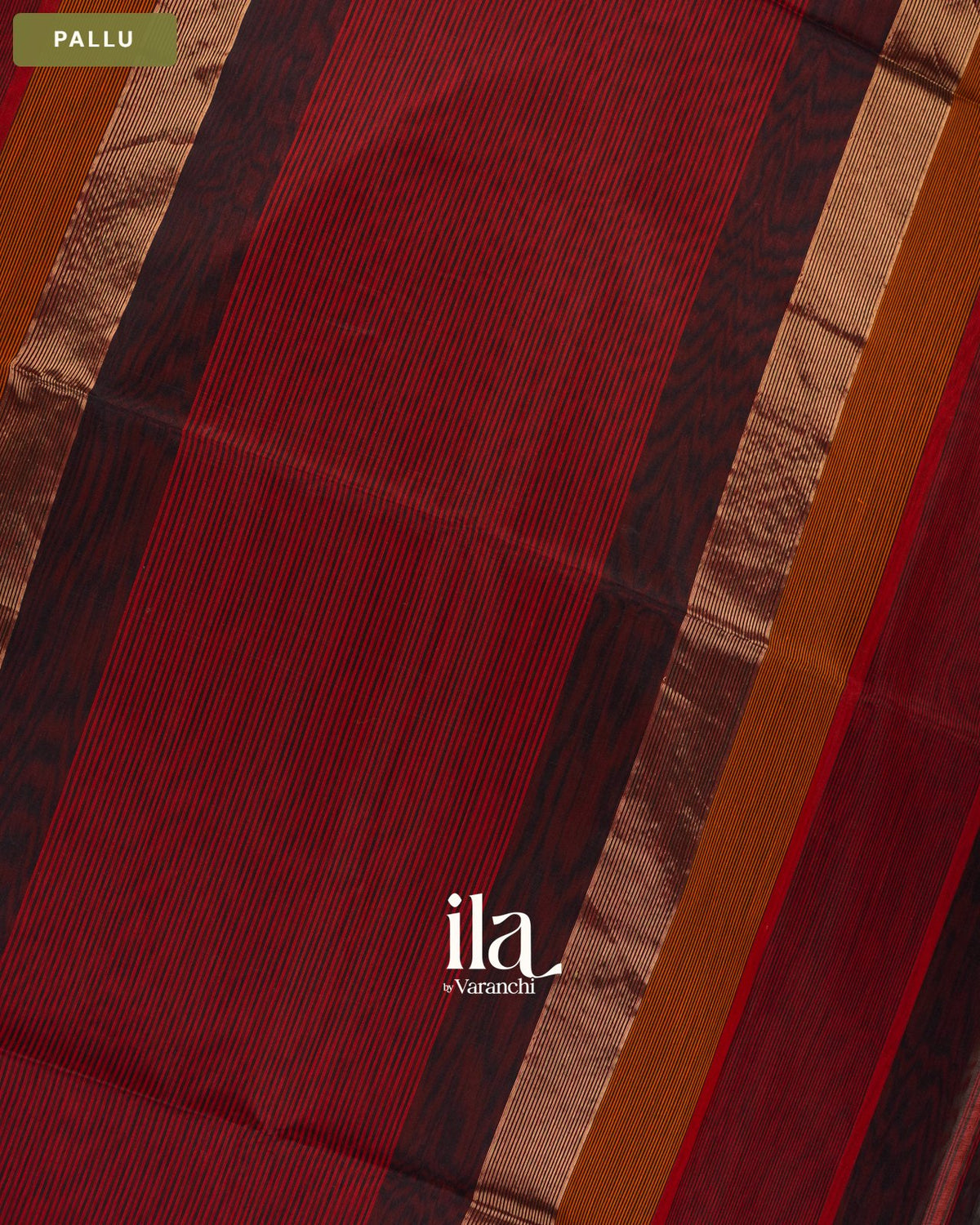 Black Maheshwari Silk Cotton Saree — Pallu