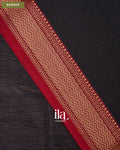 Black Zig Zag Border Maheshwari Silk Cotton Saree — Border