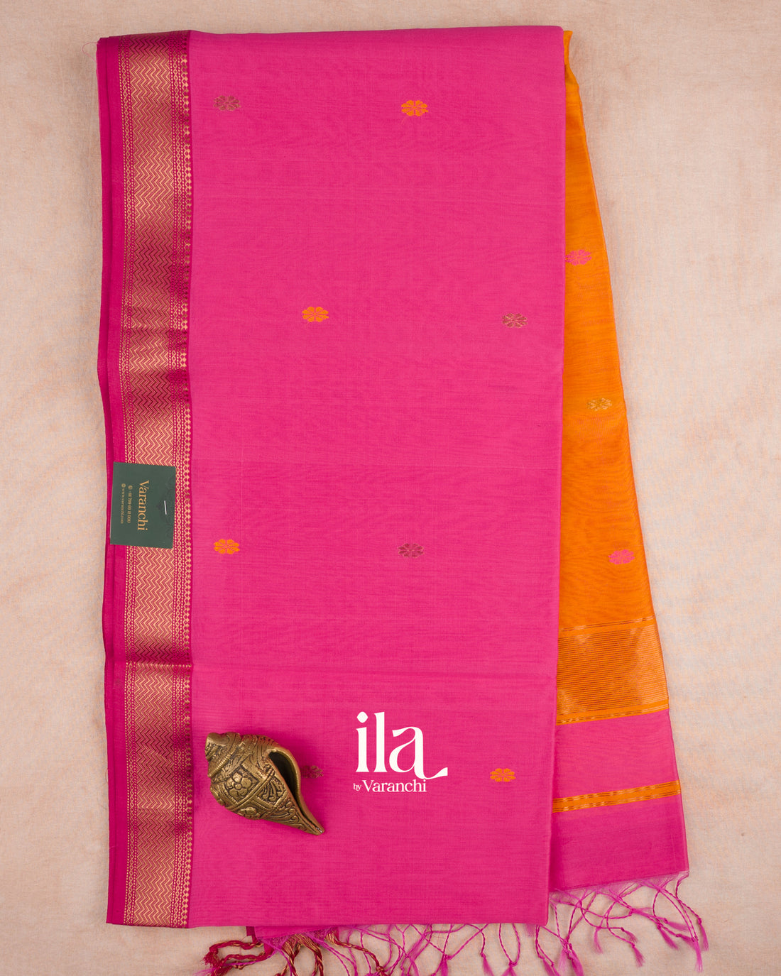Magenta Pink Maheshwari Sico Saree — Full Saree