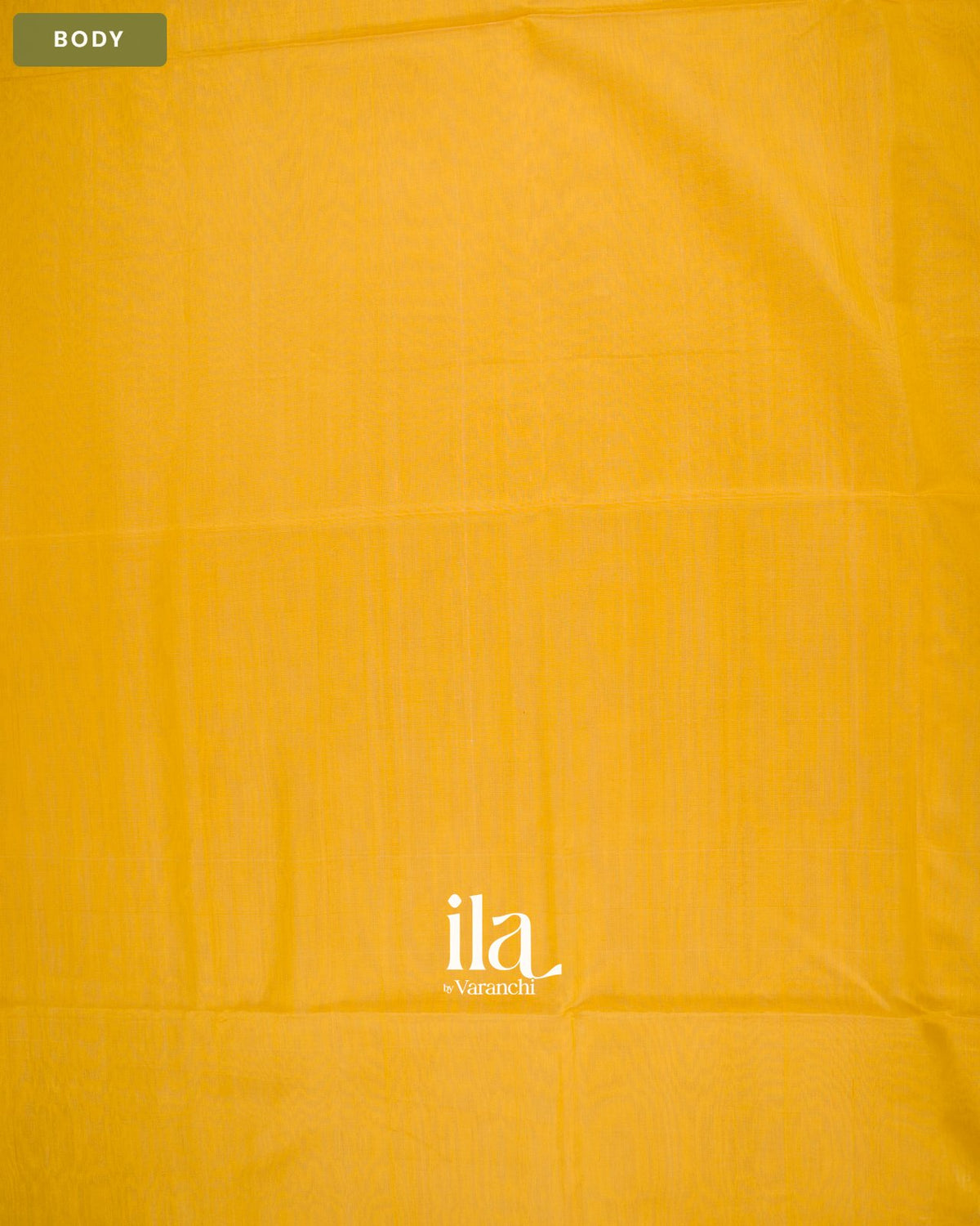 Bright Yellow Maheshwari Silk Cotton Saree — Body