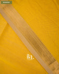 Bright Yellow Maheshwari Silk Cotton Saree — Border
