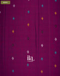 Wine Purple Floral Jamdani Mul Cotton Saree — Body