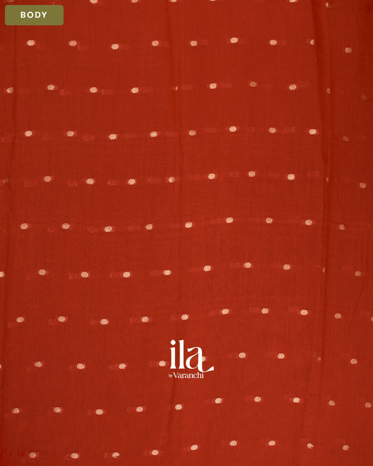 Rust Orange Assam Silk Saree — Body