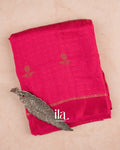 Rani Pink Semi Silk Saree — Folded