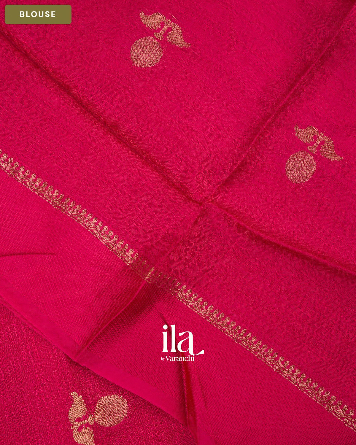 Rani Pink Semi Silk Saree — Blouse
