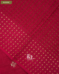 Cherry Red Floral Embroidered Semi Tussar Saree — Blouse
