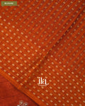 Rust Orange Floral Embroidered Semi Tussar Saree — Blouse