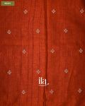 Rust Orange Floral Embroidered Semi Tussar Saree — Body
