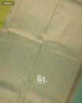 Parrot Green Paisley Brocade Semi Georgette Saree — Pallu