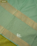 Parrot Green Paisley Brocade Semi Georgette Saree — Blouse