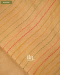 Beige Floral Embroidered Dola Silk Saree — Blouse